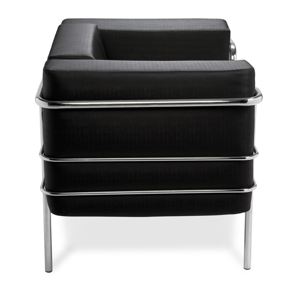 Poltrona Modelo Square Cuero Negro