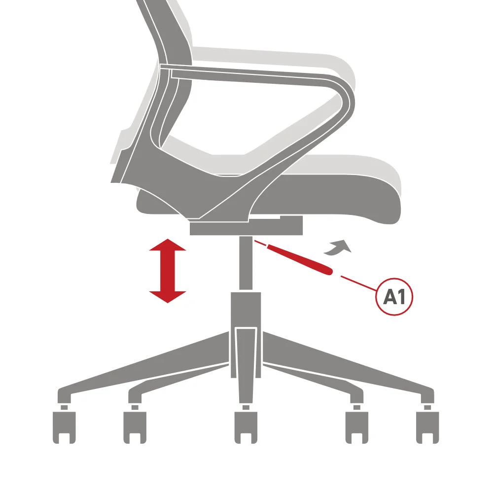 Silla Boss Presidente Patas de Nylon, Asiento y Respaldo en Simil Cuero, Brazos Fijos. 