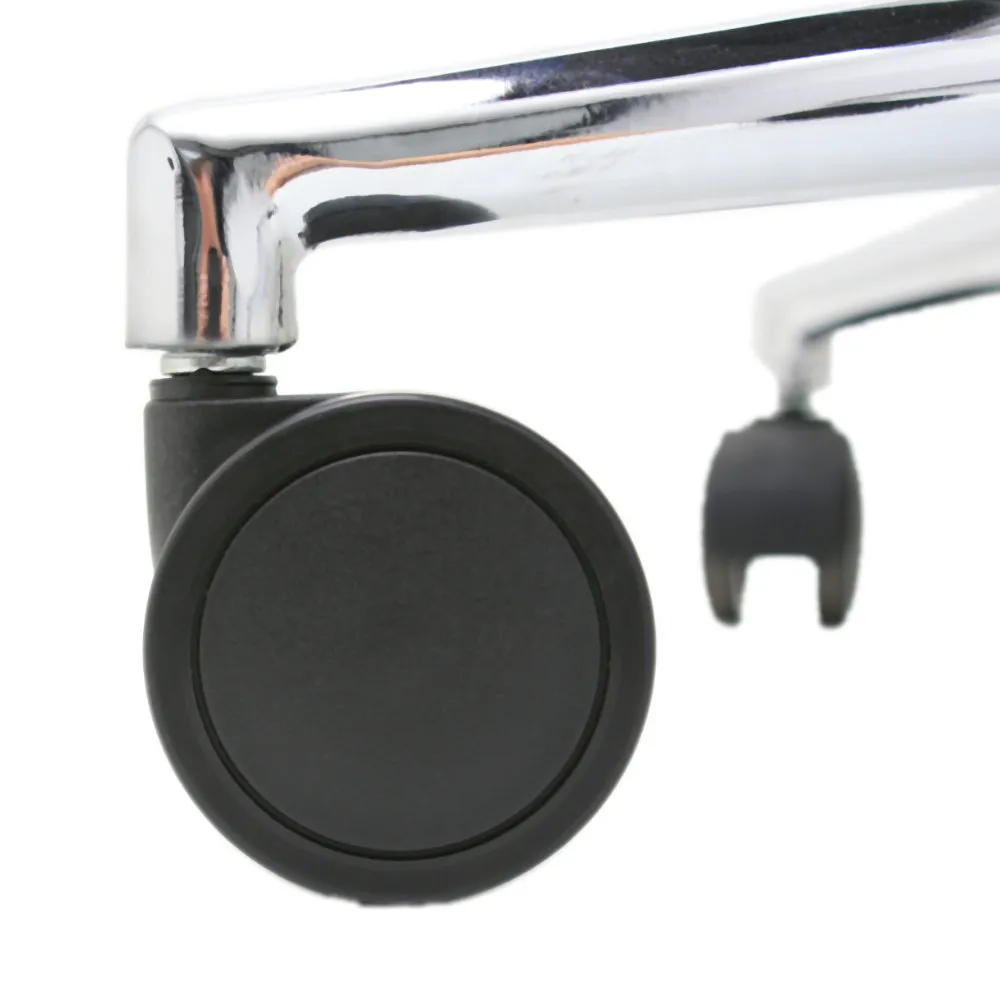 Silla Boss Presidente Patas de Nylon, Asiento y Respaldo en Simil Cuero, Brazos Fijos. 