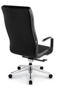 Silla Boss Presidente Patas de Aluminio, Asiento y Respaldo en Simil Cuero, Brazos Fijos. 