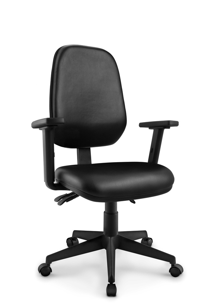 Silla Gerente Modelo Sigma Mecanismo Simple, Patas de Nylon, brazos regulables