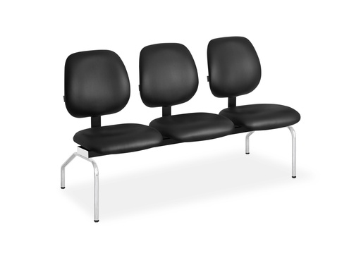 Tandem Modelo Labore de 3 Lugares, patas cromadas 