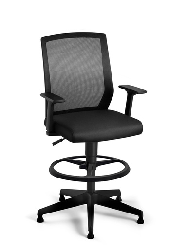 Silla Cajero Modelo Gift Mecanismo Simple, Patas de Nylon con zapatas, brazos regulables 