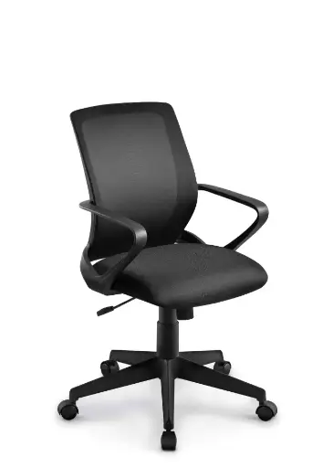 Silla de oficina negra Staff Vibe patas nylon