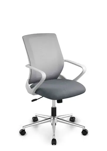 Silla de oficina blanca Staff Vibe pata cromada